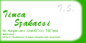 timea szakacsi business card